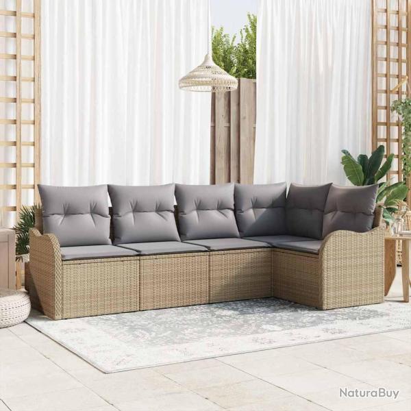 Ensemble de canap� de jardin Beige polyrotin
