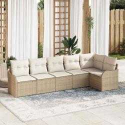 Ensemble de canap&eacute; de jardin Beige polyrotin
