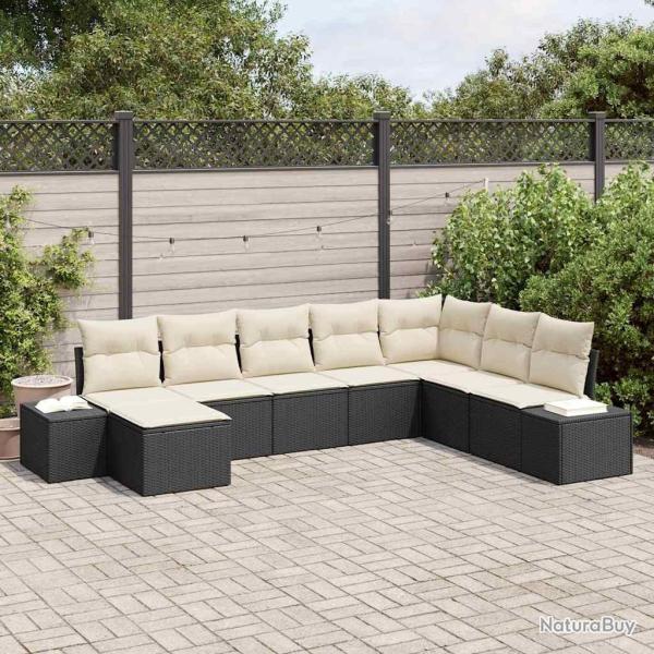 Ensemble de canap� de jardin avec coussin 8 pcs polyrotin