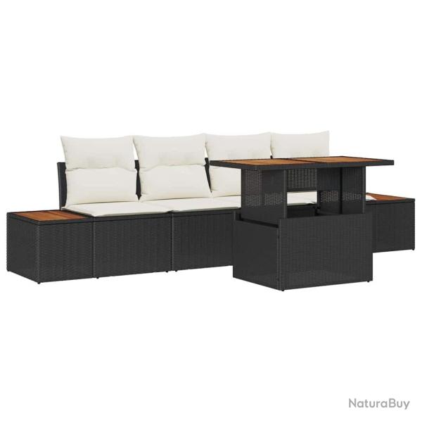 Ensemble de salle � manger pour jardin 5 pcs Noir et Beige
