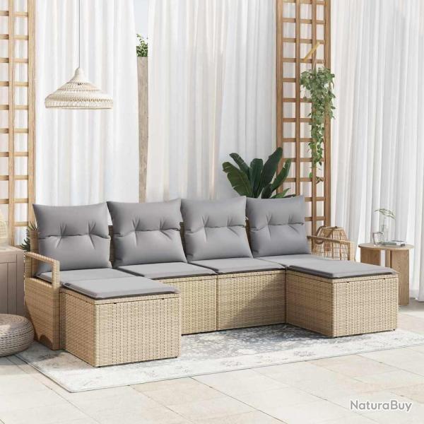Ensemble de Canap�s 6 pcs Beige polyrotin