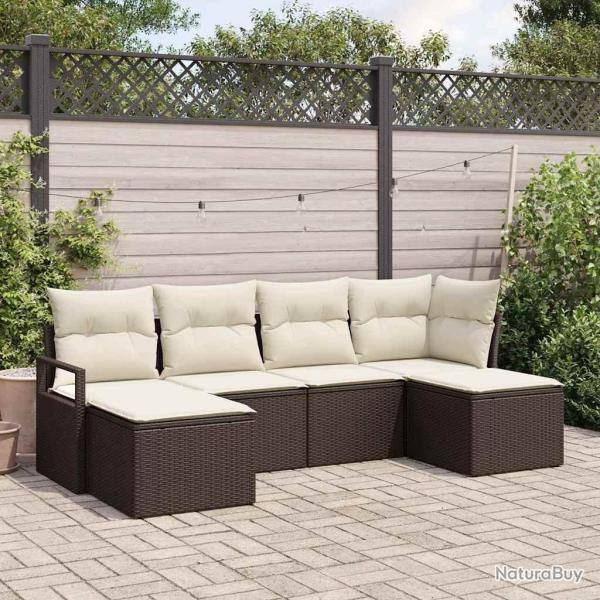 Ensemble de Canap�s 6 pcs Marron polyrotin