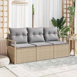 Ensemble de Canap&eacute;s 3 pcs Beige polyrotin