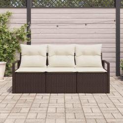 Ensemble de Canap&eacute;s 3 pcs Marron polyrotin