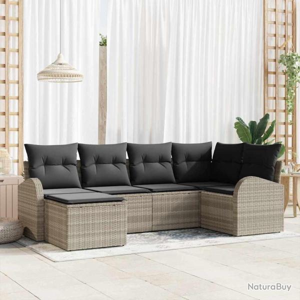 Ensemble de canap� de jardin Gris clair polyrotin