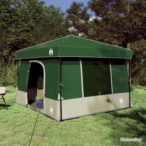 Ensemble de Tentes de Camping 2 pcs Vert Taffetas et Tissu