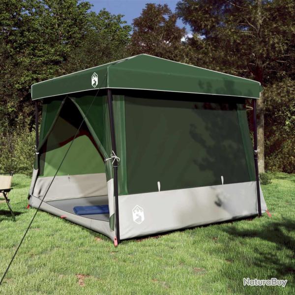 Ensemble de Tentes de Camping 2 pcs Vert Taffetas et Tissu