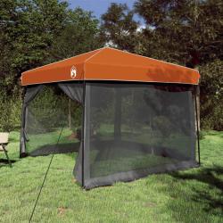 Ensemble de Tentes de Camping avec toit 2 pcs Gris et orange