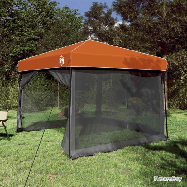 Ensemble de Tentes de Camping avec toit 2 pcs Gris et orange