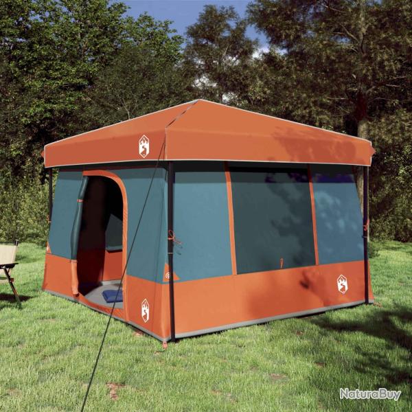Ensemble de Tentes de Camping avec toit 2 pcs Gris et orange