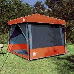 Ensemble de Tentes de Camping avec toit 2 pcs Gris et orange