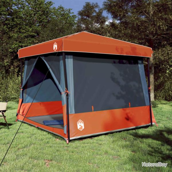 Ensemble de Tentes de Camping avec toit 2 pcs Gris et orange