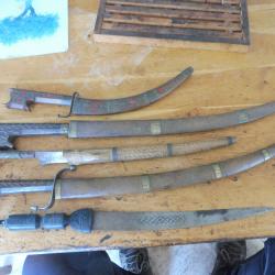 5 couteaux arabe maroc afrique du nord flissa goumier poignard art africain