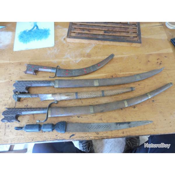 5 couteaux arabe maroc afrique du nord flissa goumier poignard art africain
