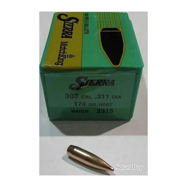 Ogives SIERRA 303 cal .311 diam 174gr HPBT (2315) x100
