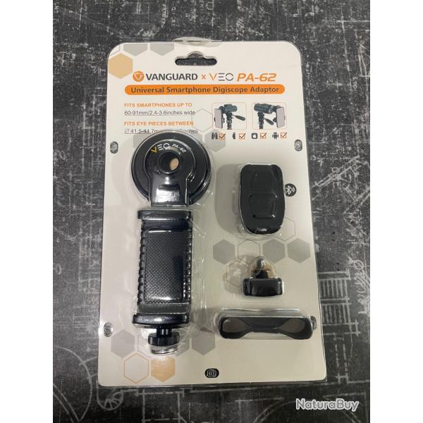 Adaptateur universel digiscopie pour smartphone/optique avec t�l�commande bluetooth