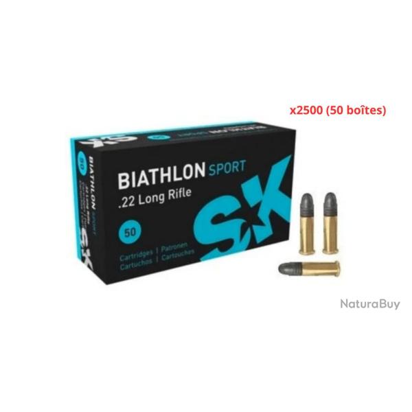 MUNITIONS SK CALIBRE 22LR BIATHLON SPORT 40gr - 2.6g x2500 