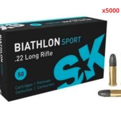MUNITIONS SK CALIBRE 22LR BIATHLON SPORT 40gr - 2.6g x5000 