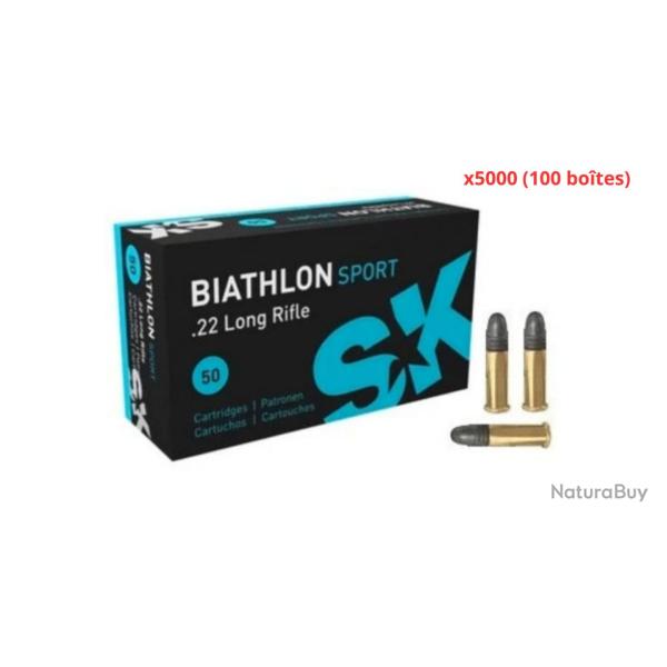 MUNITIONS SK CALIBRE 22LR BIATHLON SPORT 40gr - 2.6g x5000 