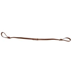Bretelle cuir pleine fleur double lasso plate marron