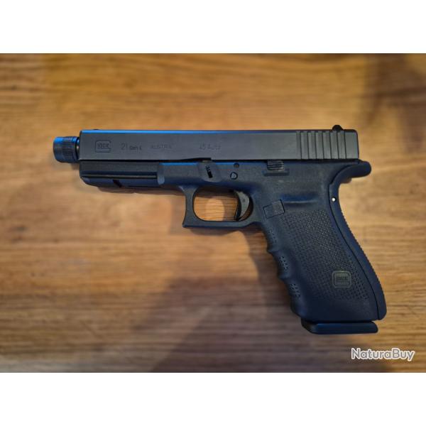 Pistolet GLOCK 21 Gen 4 filet� - 45 ACP - �tat proche du neuf ! 1 EURO SANS PRIX DE RESERVE !!!