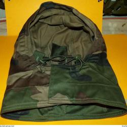 CAPUCHE CAMOUFLAGE FEUILLAGE POUR VESTE DE COMBAT  DE L'ARMEE FRANCAISE , TAILLE 97-104 SOIT L  VEND