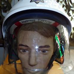 CASQUE METROPOLITAN POLICE DU ROYAUME -UNI , CASQUE LEGER AVEC VISIERE INTEGREE , FABRICATION SCOTLA