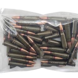 SACHET DE 50 CARTOUCHES DE SURPLUS STV CAL.7.62x39 FMJ 123GRS - CATEGORIE B