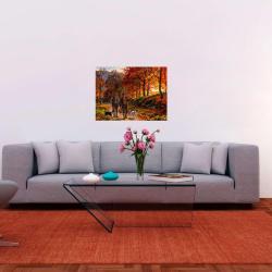 Peinture sur toile acrylique / Retour de chasse automnale / (80x60) cm