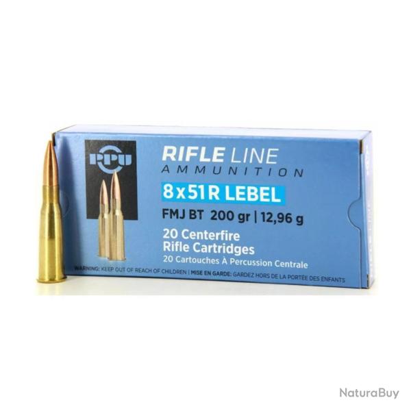 PPU 8X51 R Lebel FMJ BT 200gr x20
