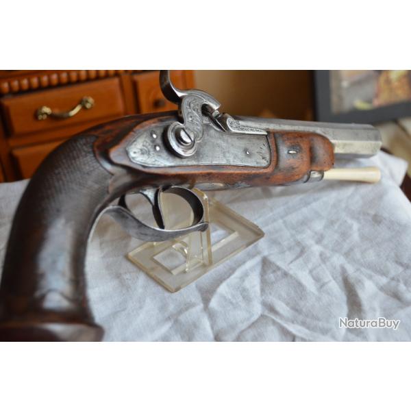 pistolet percussion officier 1820 A 1840 Baguette Ivoire