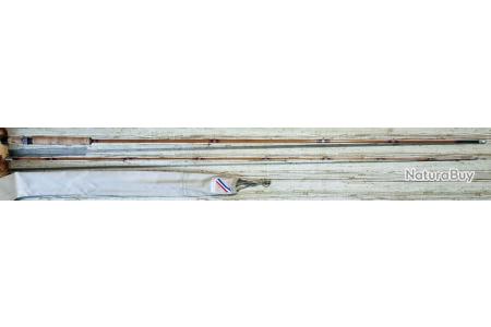 Canne à Mouche Bambou Refendu 7'4" / 224 Cm - Blank Pezon & Michel, 2 Scions, Soie 4/5, Très Bon état