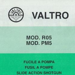 notice origine fusil a pompe VALTRO R05 / PM5 en FRANCAIS (envoi mail) - VENDU PAR JEPERCUTE (m2756)