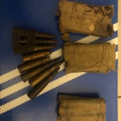 Lot de 32 cartouches 8mm lebel emballage carton - Clip de 3 coups - feuillette