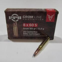 2 boites neuve de 20 cartouches Partizan  de calibre 8x60S, 185 grains , GROM