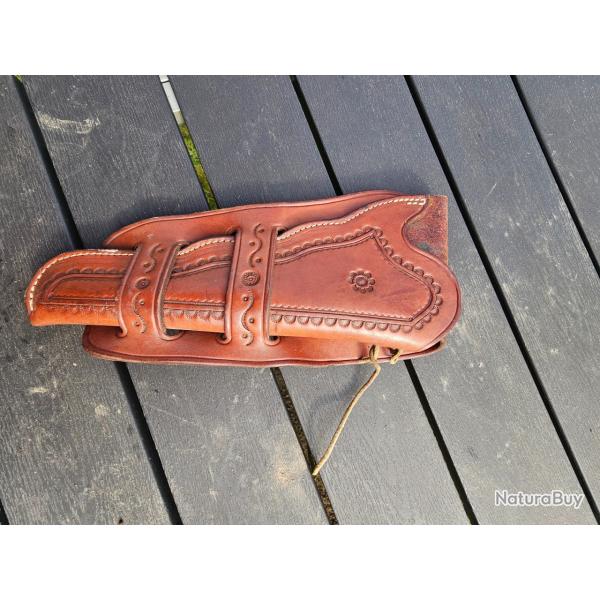 Holster western cuir F. Javelot artisanal - Mexican loop - tr�s bon �tat