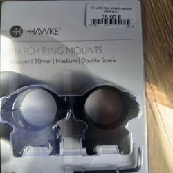 2 colliers Hawke pour montage de lunette