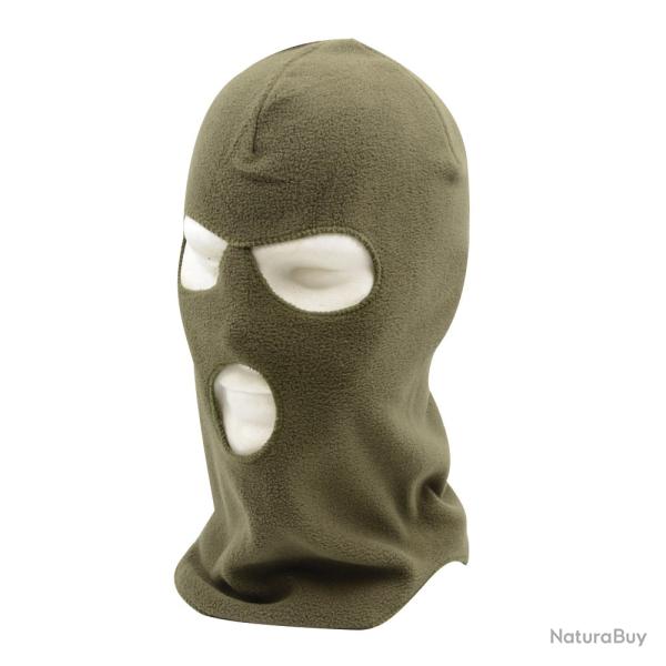 Cagoule en fibres polaire 3 trous verte kaki