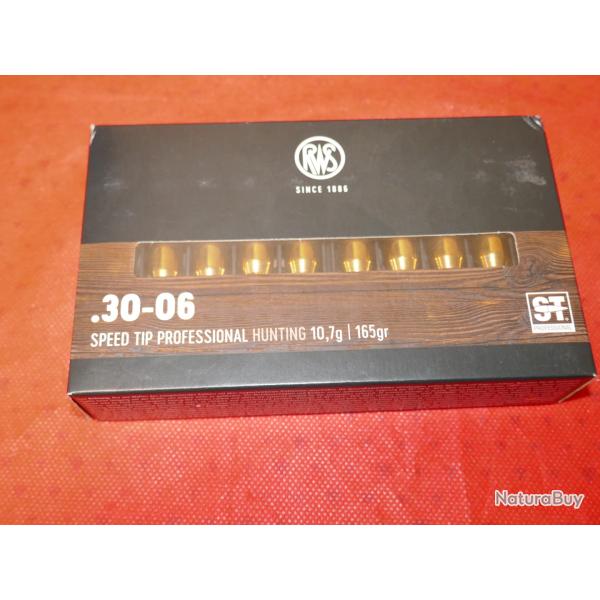 Boite de 20 cartouches RWS 30-06 Spring SPEED TIP PROFESSIONAL 10.7g/165gr