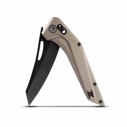 Couteau Petrified Fish Frigate Lame Reverse Tanto Acier CPM S35VN Blk Manche Alu Bronze PFKP15BGADW