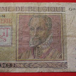 Belgique,  billet de 20 francs du 3-4-1956 tb+
