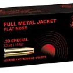 Munitions GECO cal.38 sp&eacute;cial full m&eacute;tal jacket flat nose 158gr 10.2g par 50