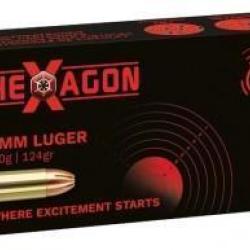 Munitions GECO cal.9mm luger hexagon 124gr 8g par 50