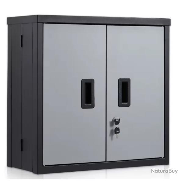 Armoire murale pliable en m�tal casier de garage mont� coffre � outils �tag�re r�glable