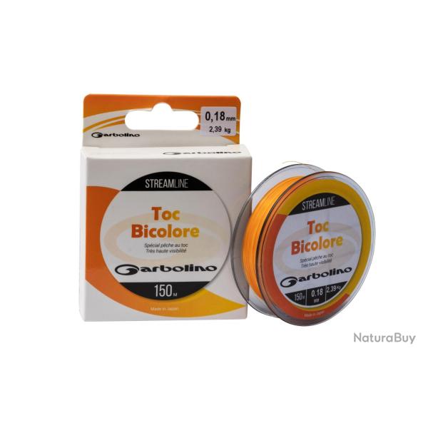 Nylon Garbolino Streamline Toc-Mono Bicolore 150m 150m 0,156mm 1,58kg Orange/Jaune