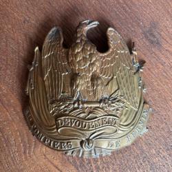 Plaque casque pompier Bernin &eacute;poque 1852 Pr&eacute;sidence Napol&eacute;on 3