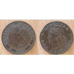 Argentine 2 Centavos 1891 Piece Amerique Sud Pesos Peso Centavo