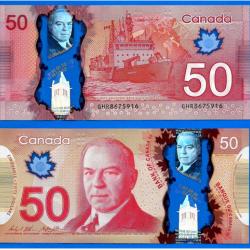 Canada 50 Dollars 2015 Prefix Ghr Sign Wilkins Poloz Polymere Billet