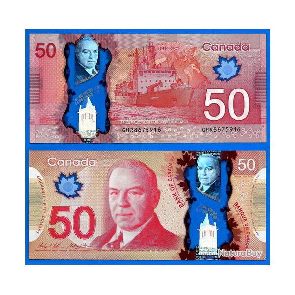 Canada 50 Dollars 2015 Prefix Ghr Sign Wilkins Poloz Polymere Billet