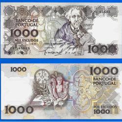 Portugal 1000 Escudos 1989 Teofilo Braga Billet Escudo